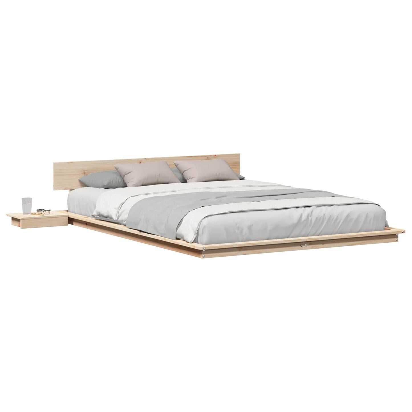 vidaXL Σκελετός Κρεβατιού Καφέ 150 x 200 cm ξύλο