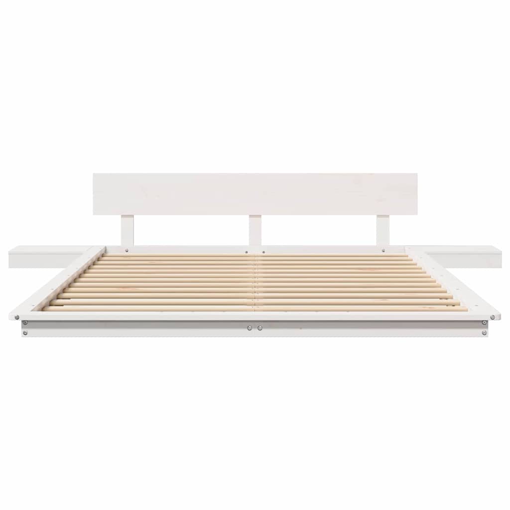 vidaXL Σκελετός Κρεβατιού Λευκό 150 x 200 cm ξύλο