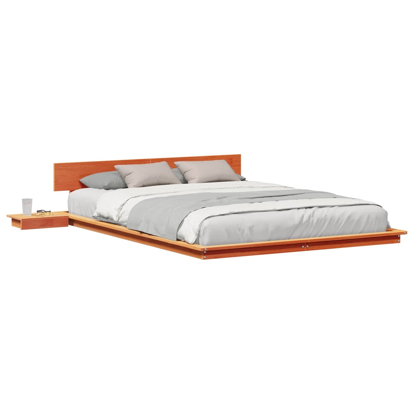 vidaXL Σκελετός Κρεβατιού Καφέ 150 x 200 cm ξύλο