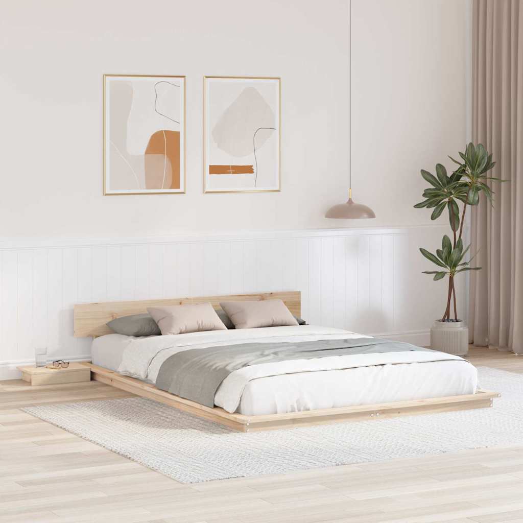 vidaXL Σκελετός Κρεβατιού Καφέ 140 x 200 cm ξύλο