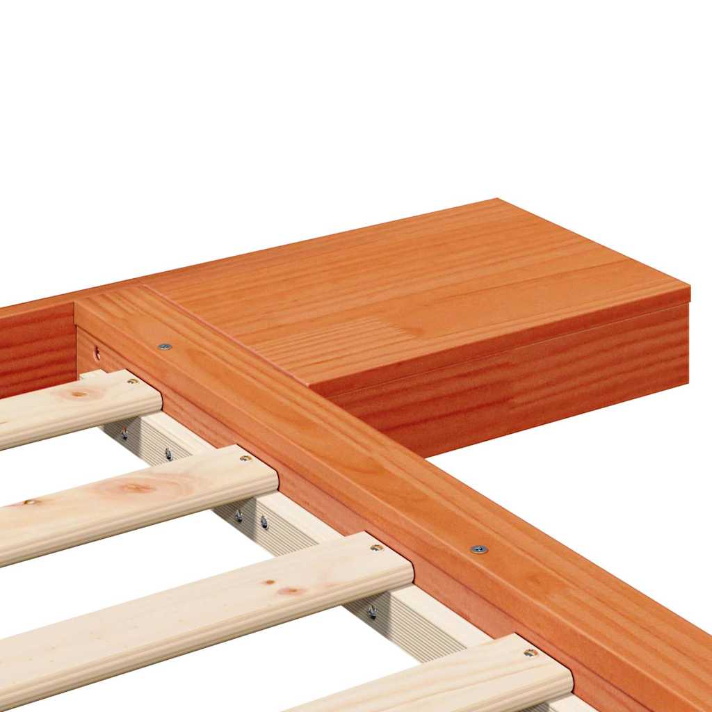 vidaXL Σκελετός Κρεβατιού Καφέ 140 x 190 cm ξύλο