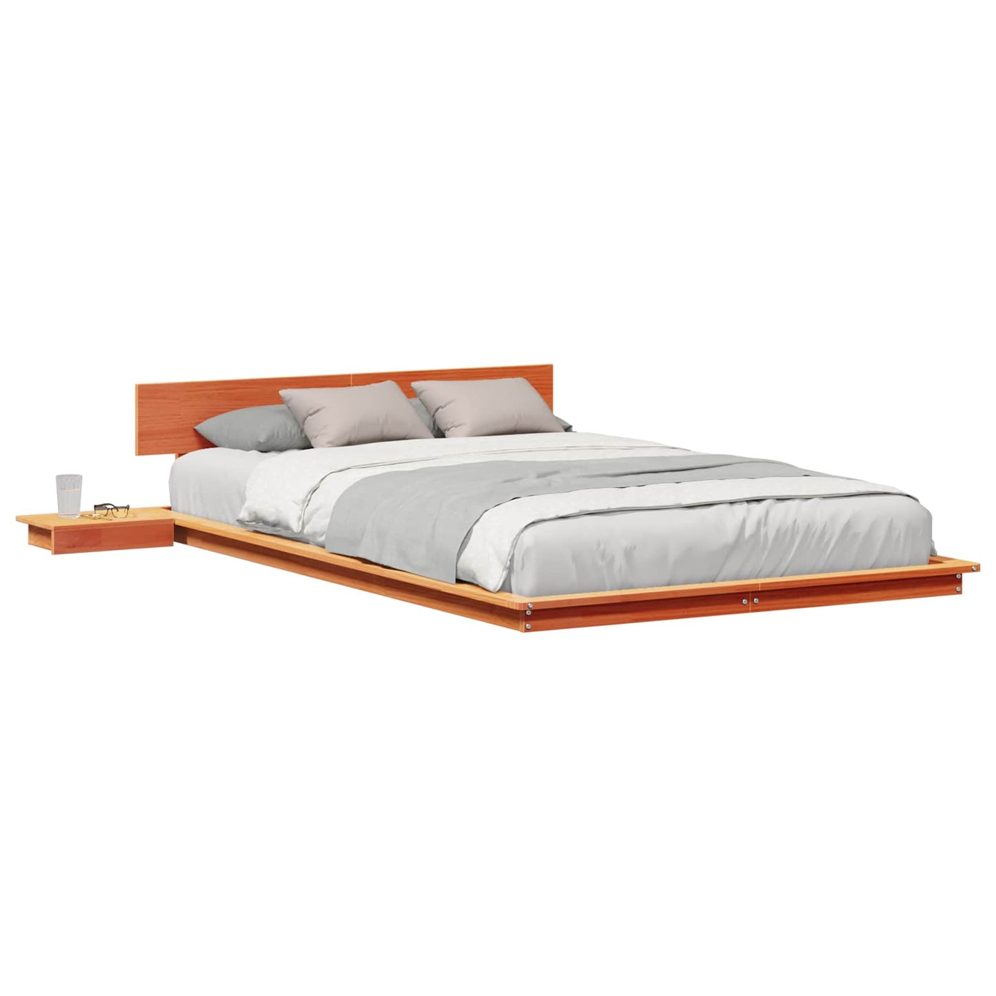 vidaXL Σκελετός Κρεβατιού Καφέ 140 x 190 cm ξύλο