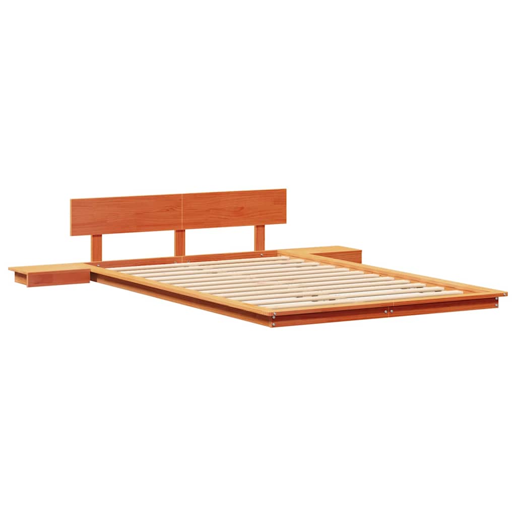 vidaXL Σκελετός Κρεβατιού Καφέ 140 x 190 cm ξύλο