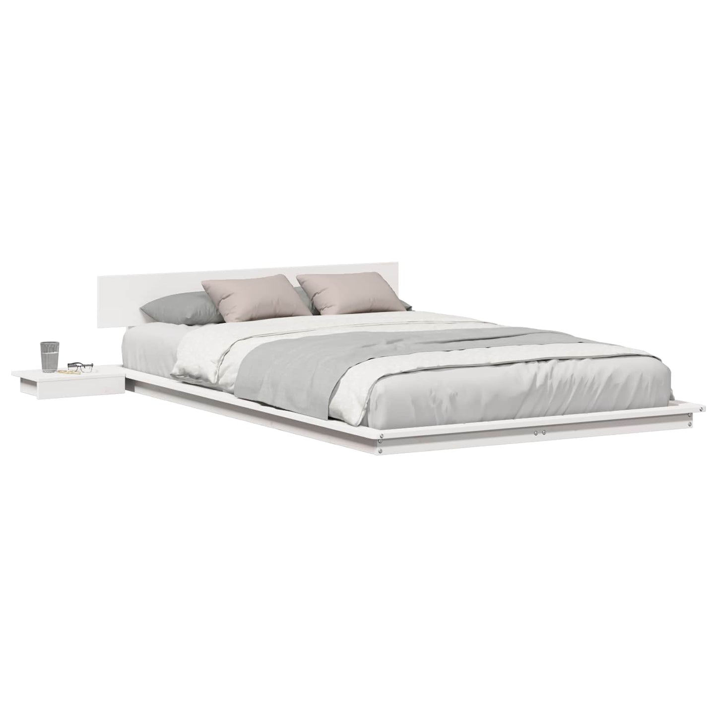 vidaXL Σκελετός Κρεβατιού με κεφαλάρι Καφέ 135 x 190 cm ξύλο