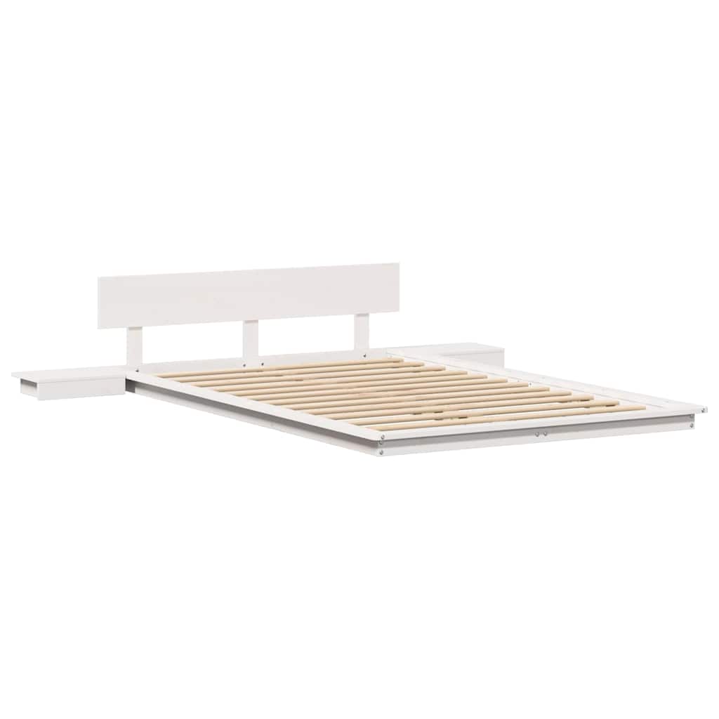 vidaXL Σκελετός Κρεβατιού με κεφαλάρι Καφέ 135 x 190 cm ξύλο