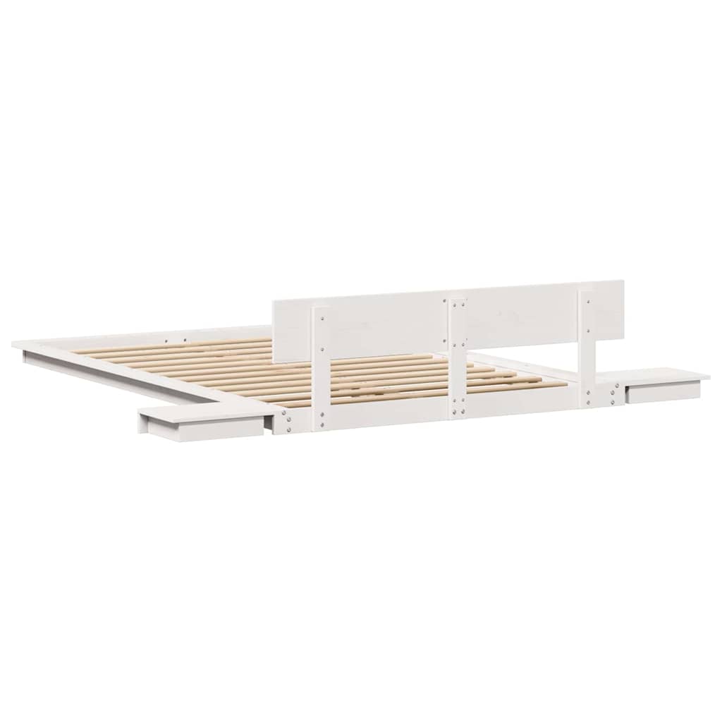 vidaXL Σκελετός Κρεβατιού με κεφαλάρι Καφέ 135 x 190 cm ξύλο