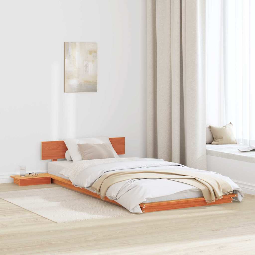 vidaXL Σκελετός Κρεβατιού Καφέ 100 x 200 cm ξύλο