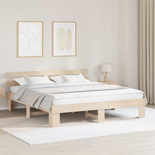 vidaXL Σκελετός Κρεβατιού με κεφαλάρι Καφέ 180 x 200 cm