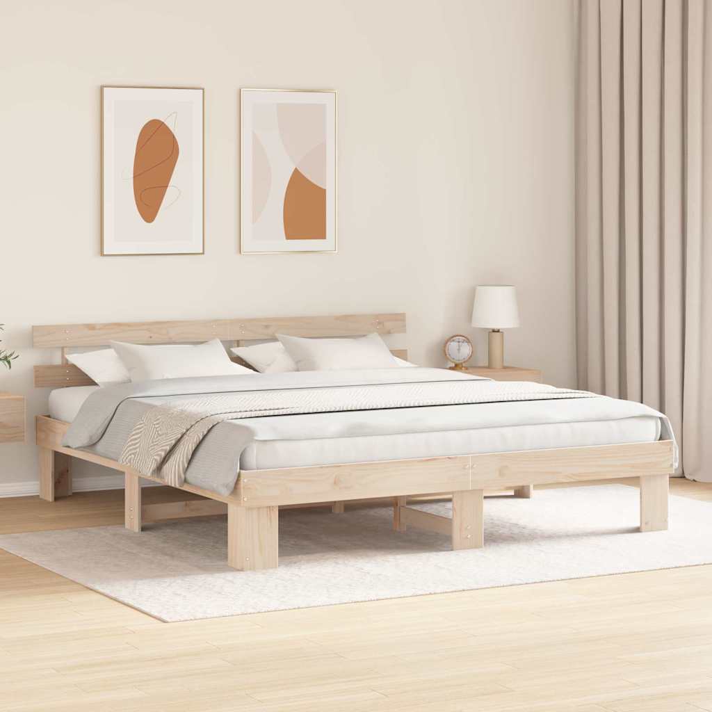 vidaXL Σκελετός Κρεβατιού με κεφαλάρι Καφέ 180 x 200 cm