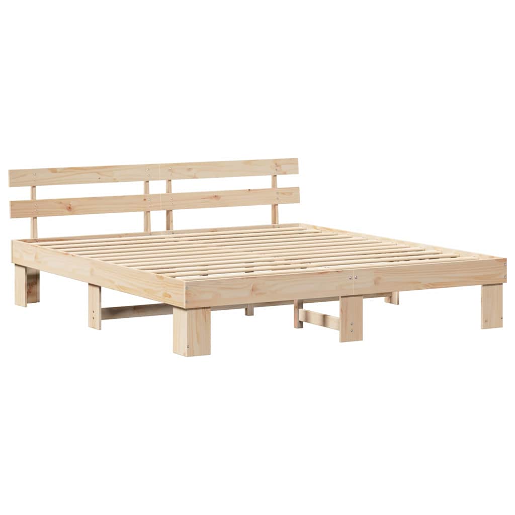 vidaXL Σκελετός Κρεβατιού με κεφαλάρι Καφέ 180 x 200 cm