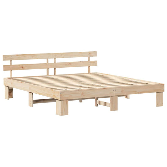 vidaXL Σκελετός Κρεβατιού με κεφαλάρι Καφέ 180 x 200 cm