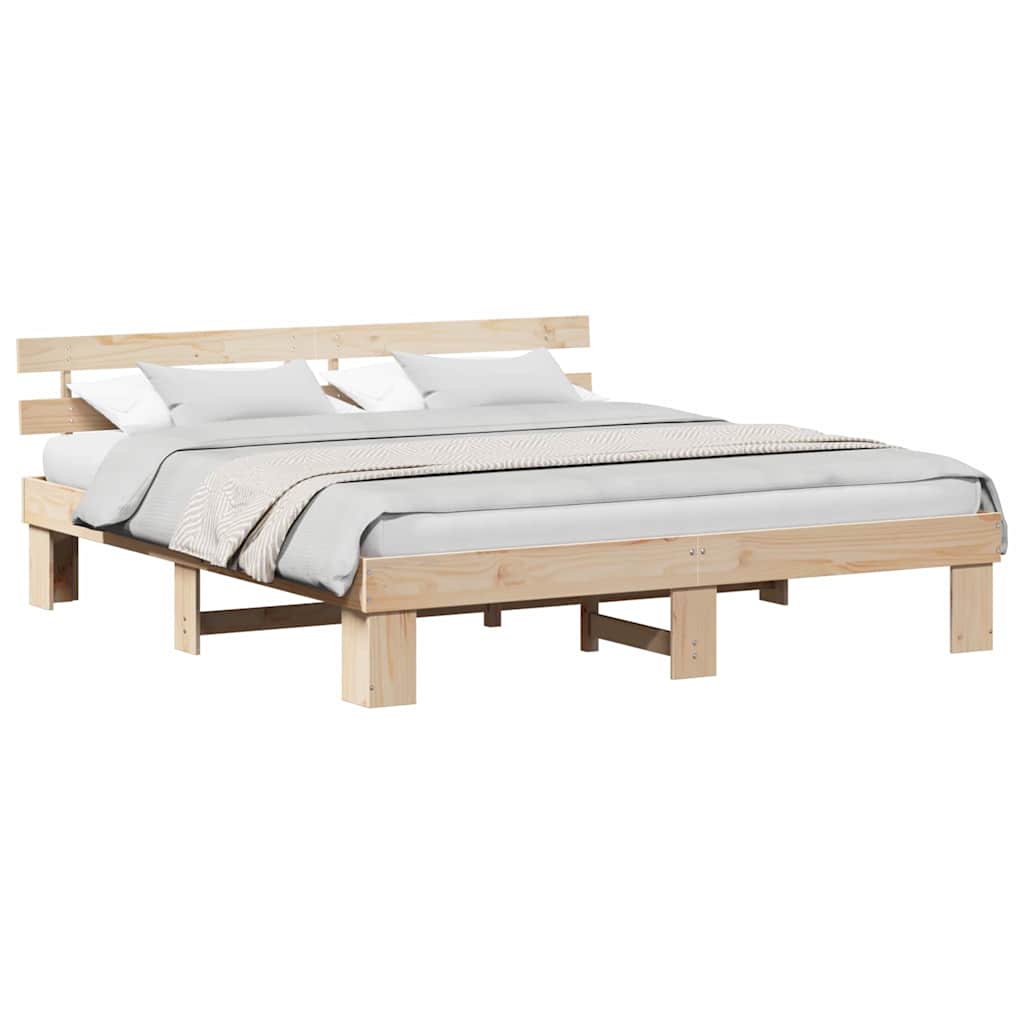 vidaXL Σκελετός Κρεβατιού με κεφαλάρι Καφέ 180 x 200 cm