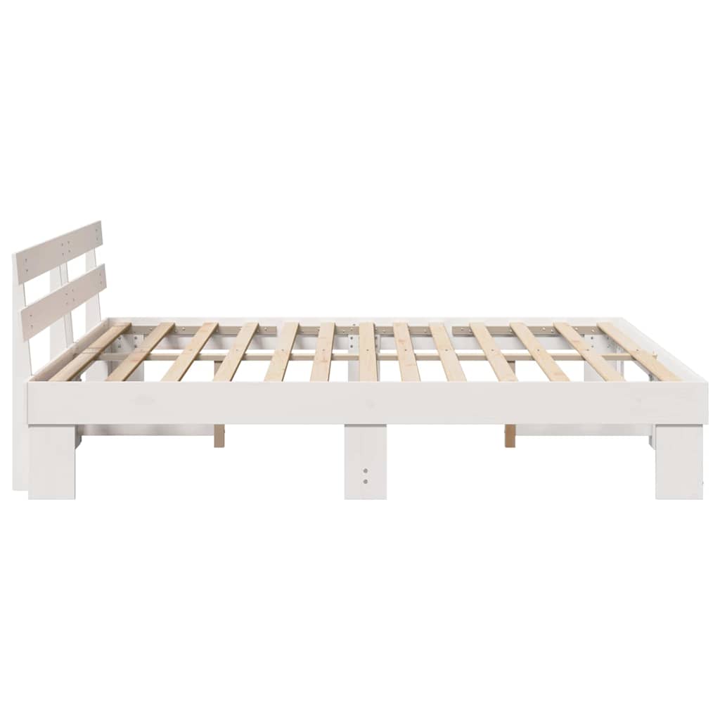 vidaXL Σκελετός Κρεβατιού με κεφαλάρι Λευκό 180 x 200 cm