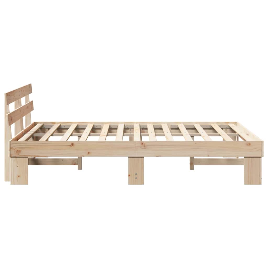 vidaXL Σκελετός Κρεβατιού με κεφαλάρι Καφέ 160 x 200 cm