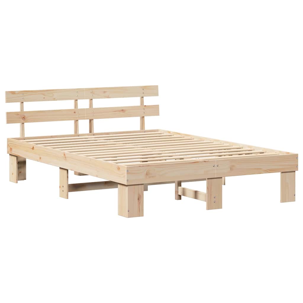 vidaXL Σκελετός Κρεβατιού με κεφαλάρι Καφέ 150 x 200 cm