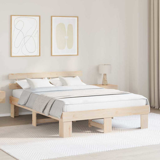 vidaXL Σκελετός Κρεβατιού με κεφαλάρι Καφέ 140 x 200 cm