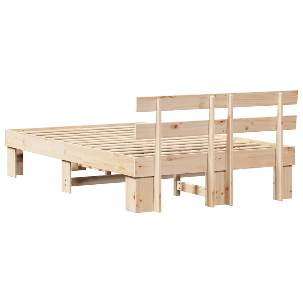 vidaXL Σκελετός Κρεβατιού με κεφαλάρι Καφέ 140 x 190 cm