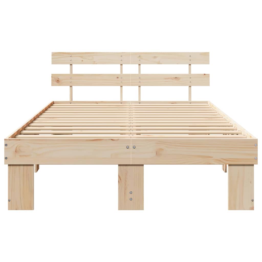 vidaXL Σκελετός Κρεβατιού με κεφαλάρι Καφέ 140 x 190 cm