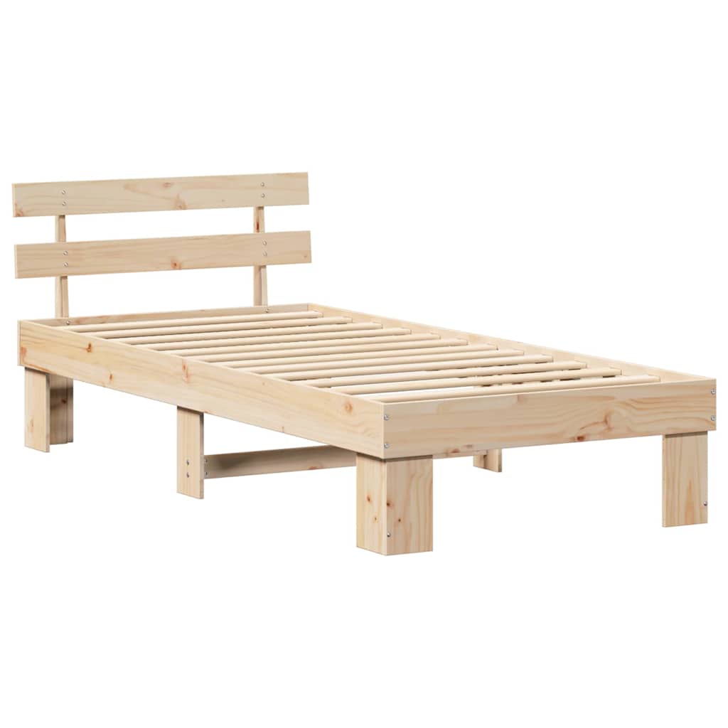 vidaXL Σκελετός Κρεβατιού με κεφαλάρι Καφέ 90 x 200 cm