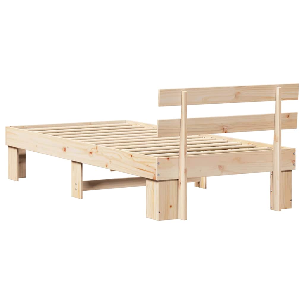 vidaXL Σκελετός Κρεβατιού με κεφαλάρι Καφέ 90 x 200 cm