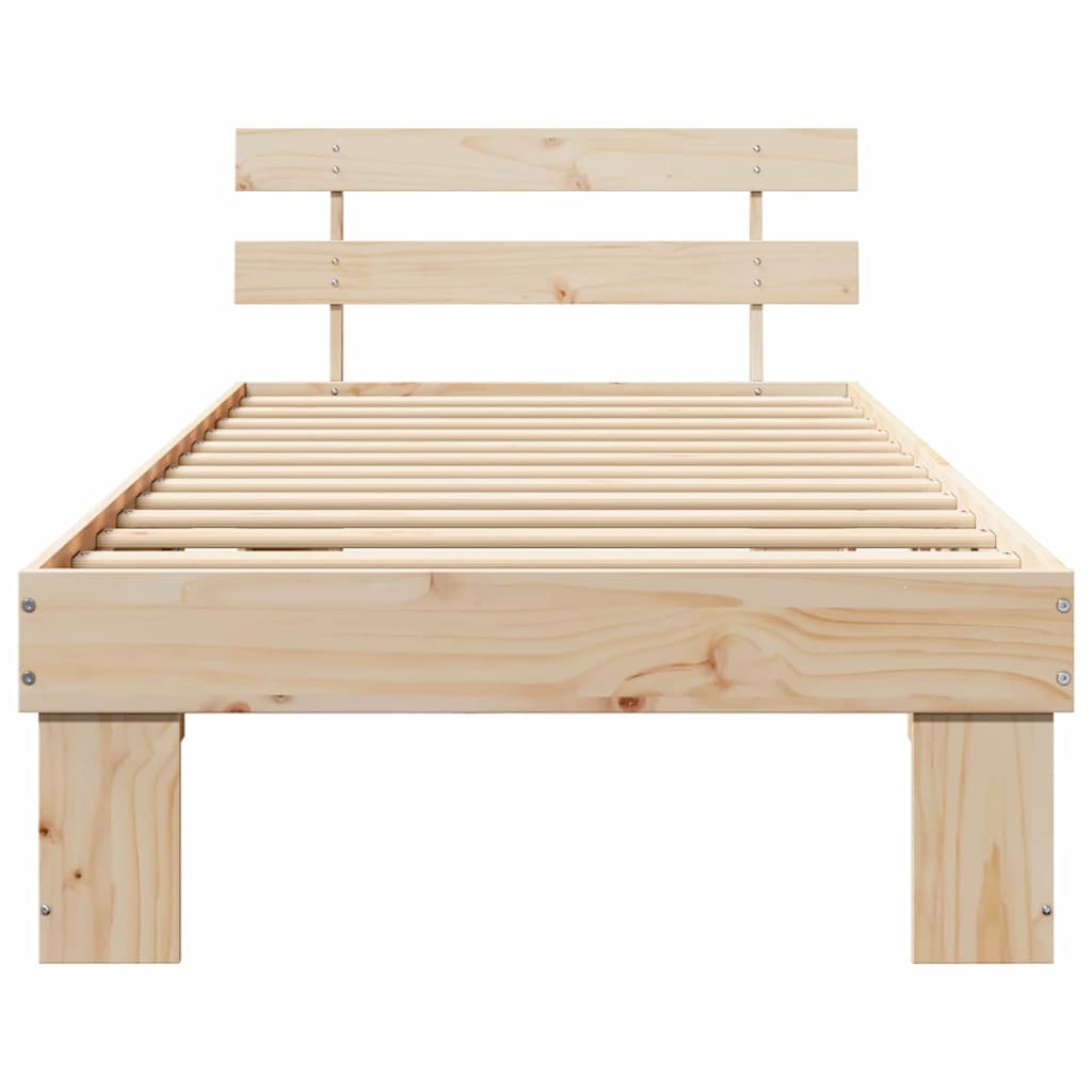 vidaXL Σκελετός Κρεβατιού με κεφαλάρι Καφέ 90 x 200 cm