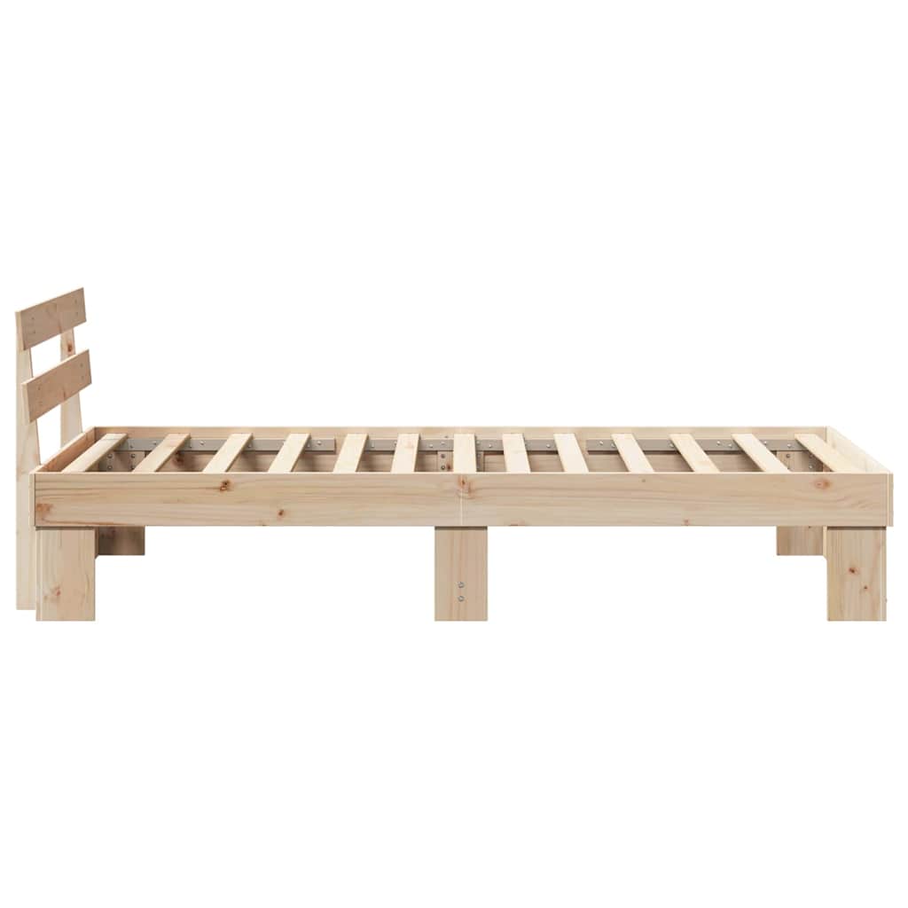 vidaXL Σκελετός Κρεβατιού με κεφαλάρι Καφέ 90 x 200 cm