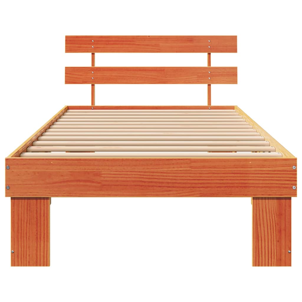 vidaXL Σκελετός Κρεβατιού Κερωτό καφέ 80 x 200 cm Στερεά ξυλεία πεύκου