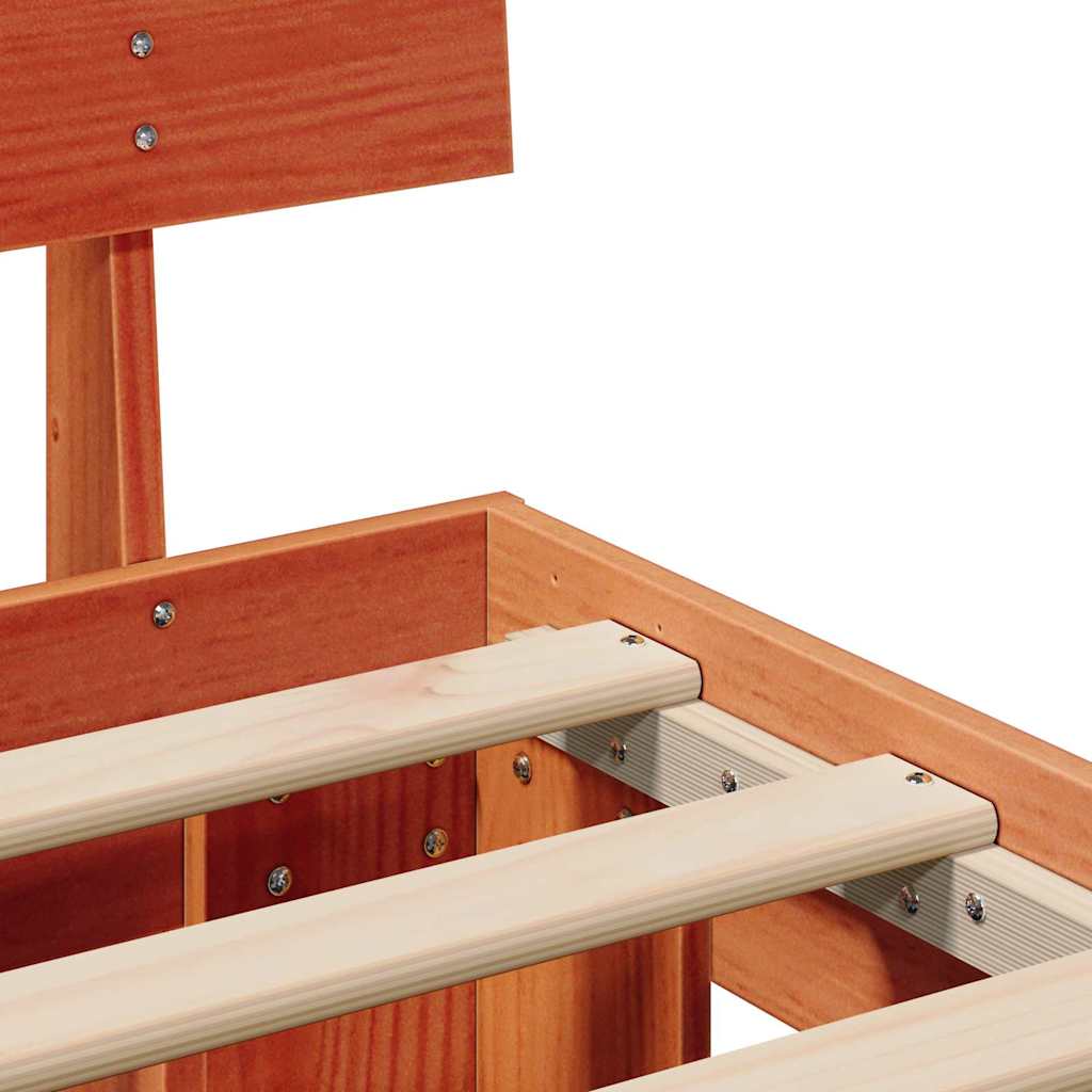 vidaXL Σκελετός Κρεβατιού με κεφαλάρι Κερωτό καφέ 100 x 200 cm