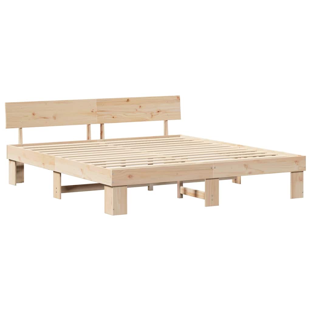 vidaXL Σκελετός Κρεβατιού Φυσικό 180 x 200 cm Στερεά ξυλεία πεύκου