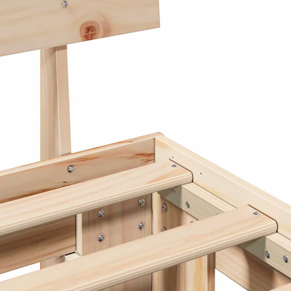 vidaXL Σκελετός Κρεβατιού Φυσικό 150 x 200 cm Στερεά ξυλεία πεύκου