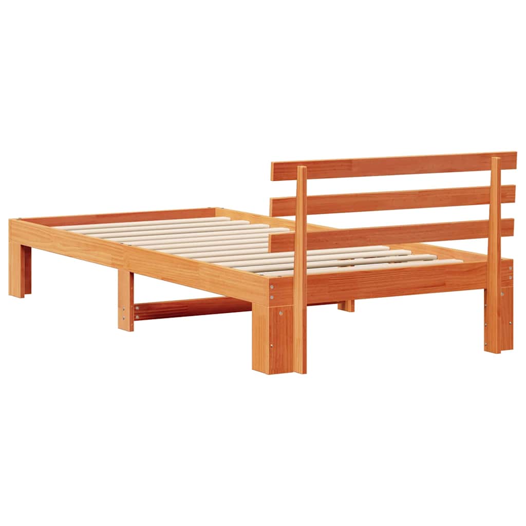vidaXL Σκελετός Κρεβατιού Κερωτό καφέ 80 x 200 cm Στερεά ξυλεία πεύκου