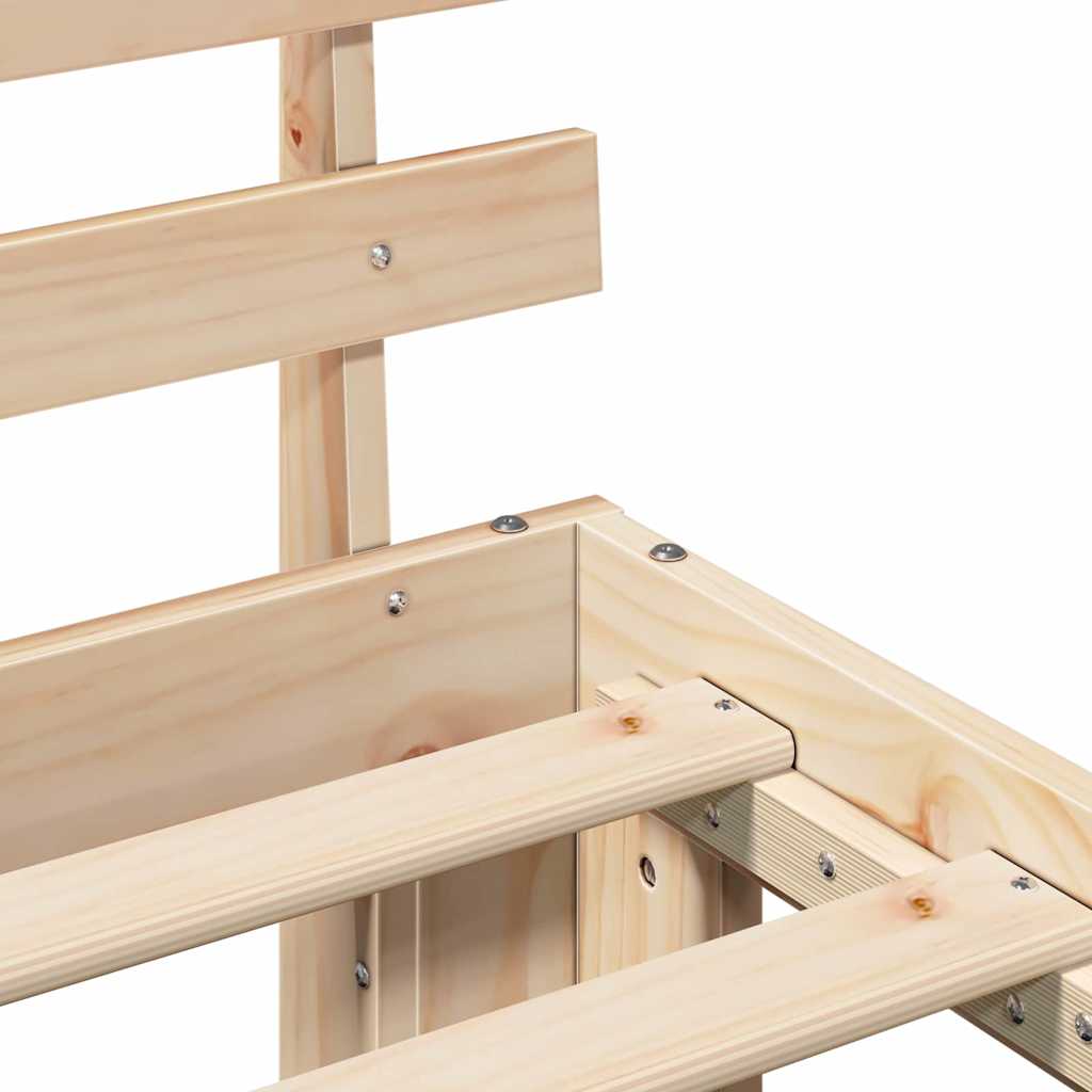 vidaXL Σκελετός Κρεβατιού Φυσικό 75 x 190 cm Στερεά ξυλεία πεύκου