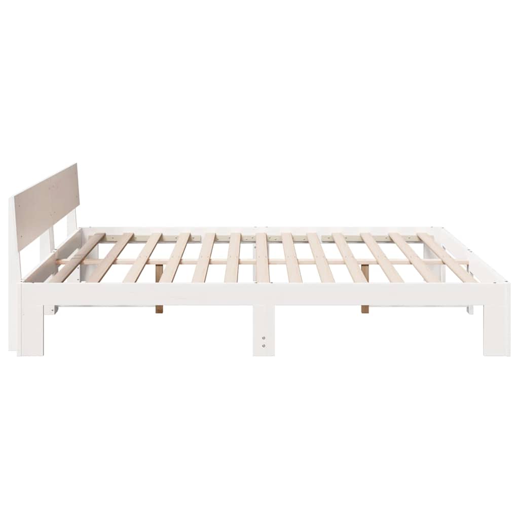 vidaXL Σκελετός Κρεβατιού Λευκό 200 x 200 cm Στερεά ξυλεία πεύκου