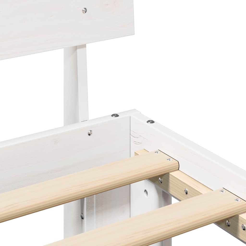 vidaXL Σκελετός Κρεβατιού Λευκό 135 x 190 cm Στερεά ξυλεία πεύκου