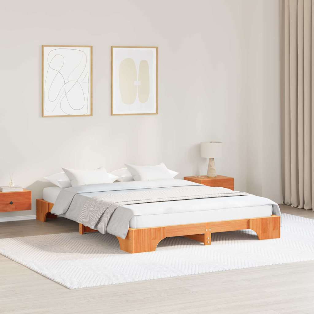 vidaXL Σκελετός Κρεβατιού Κερωτό καφέ 160 x 200 cm