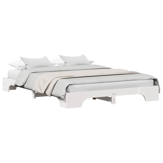 vidaXL Σκελετός Κρεβατιού Λευκό 150 x 200 cm Στερεά ξυλεία πεύκου