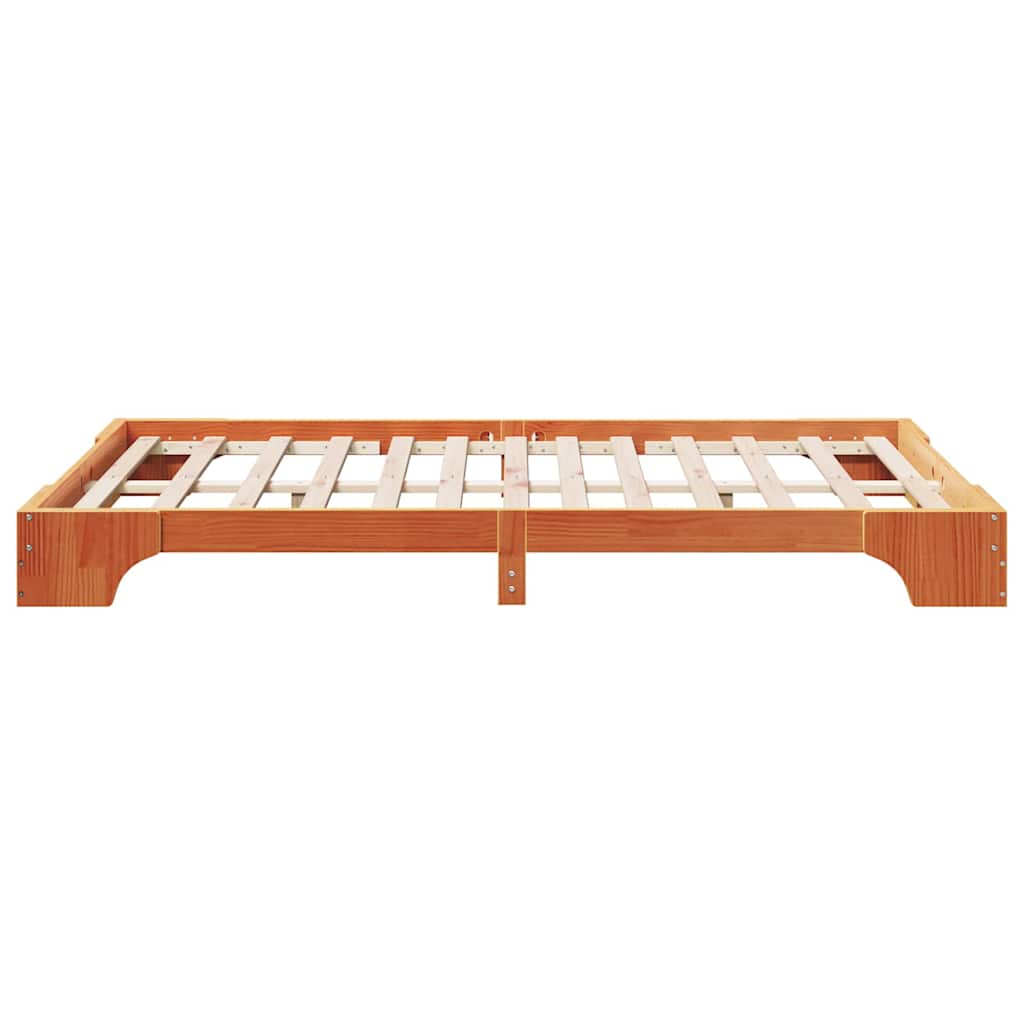 vidaXL Σκελετός Κρεβατιού Κερωτό καφέ 120 x 190 cm