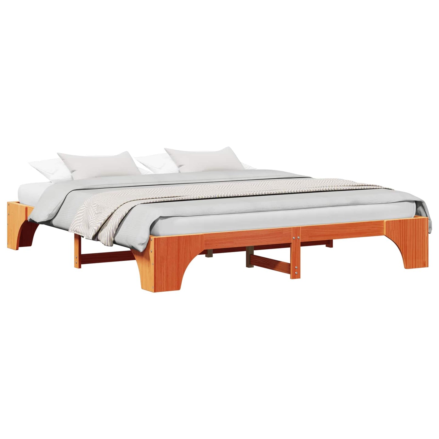 vidaXL Σκελετός Κρεβατιού Κερωτό καφέ 200 x 200 cm