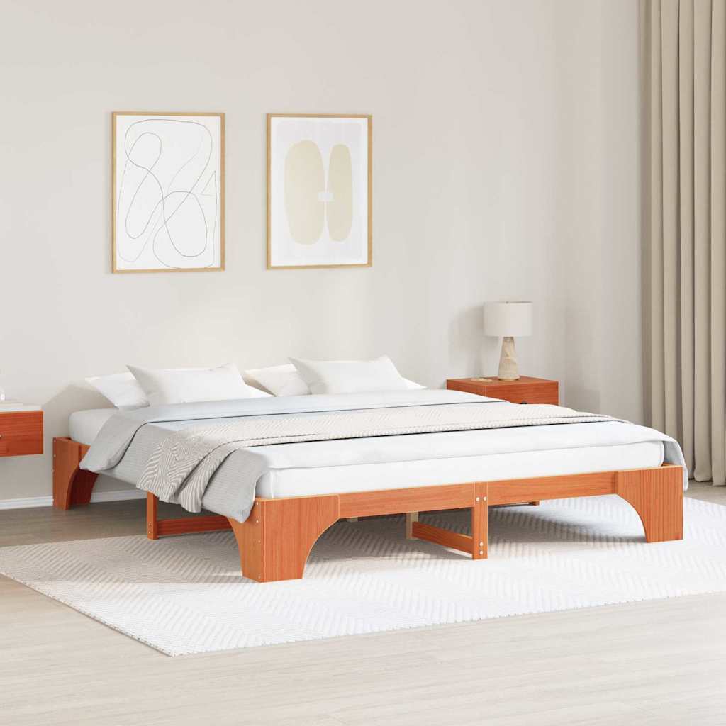 vidaXL Σκελετός Κρεβατιού Κερωτό καφέ 180 x 200 cm