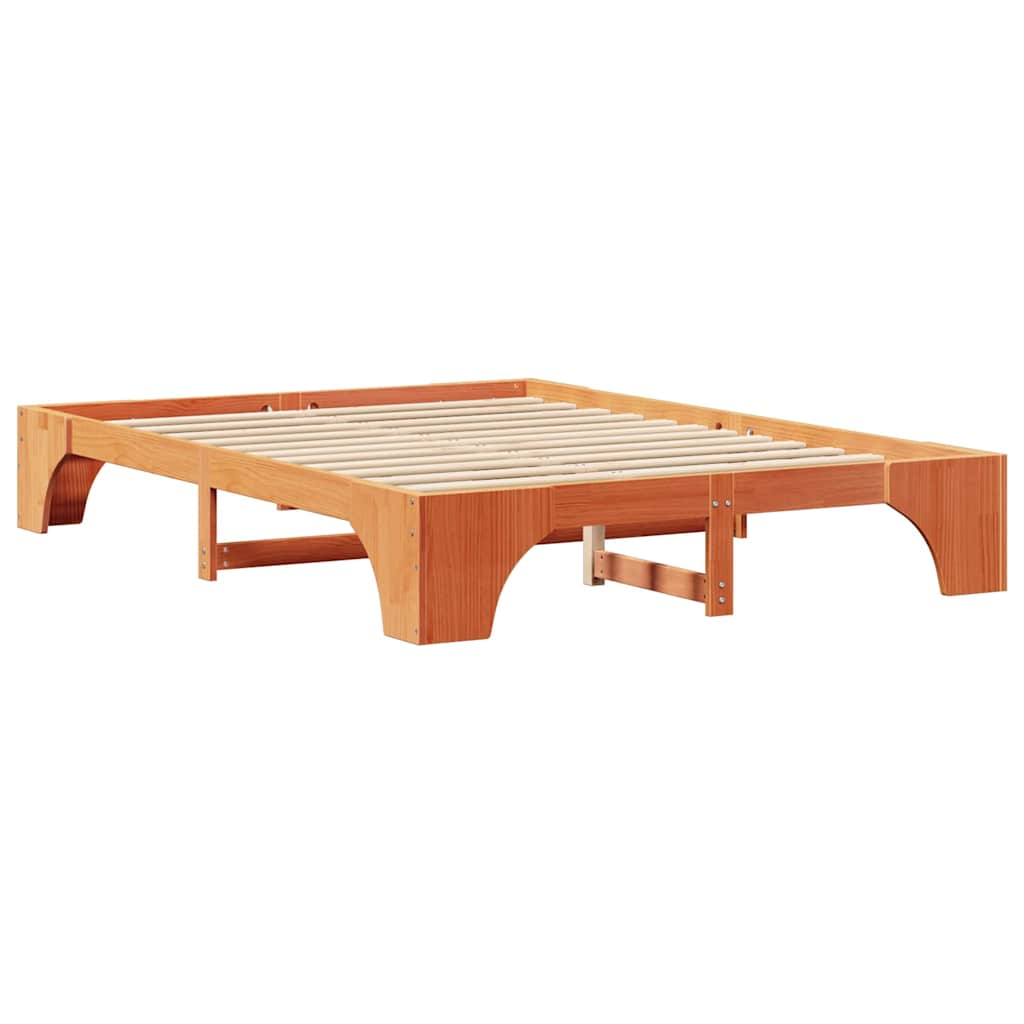 vidaXL Σκελετός Κρεβατιού Κερωτό καφέ 160 x 200 cm