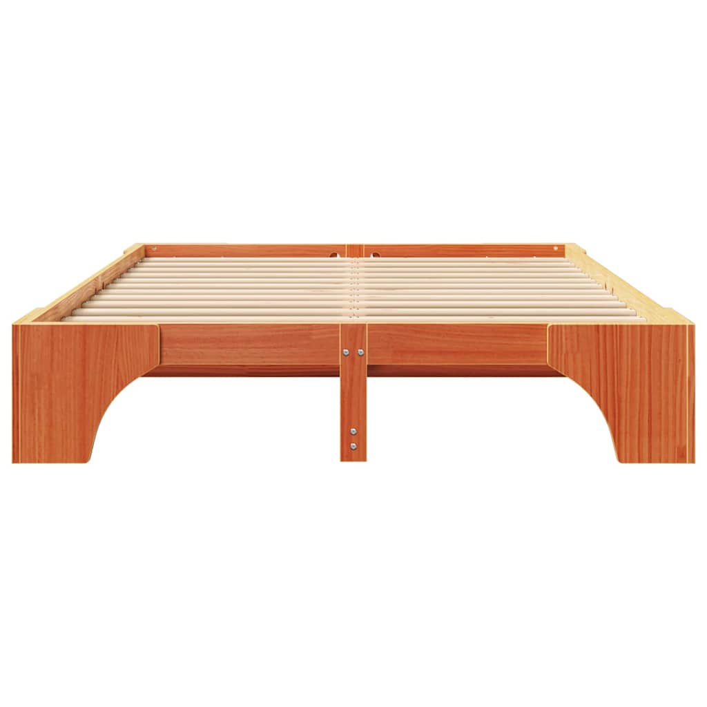 vidaXL Σκελετός Κρεβατιού Κερωτό καφέ 150 x 200 cm