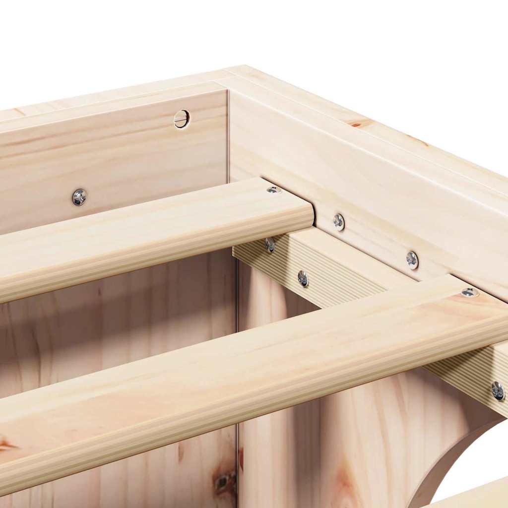 vidaXL Σκελετός Κρεβατιού Φυσικό 140 x 190 cm Στερεά ξυλεία πεύκου