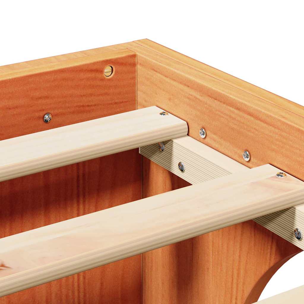 vidaXL Σκελετός Κρεβατιού Κερωτό καφέ 135 x 190 cm