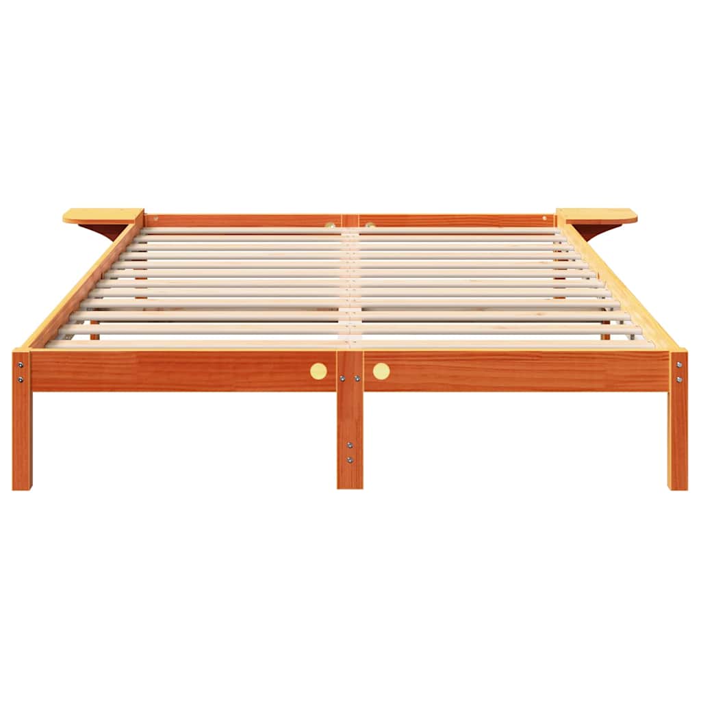 vidaXL Σκελετός Κρεβατιού Κερωτό καφέ 150 x 200 cm