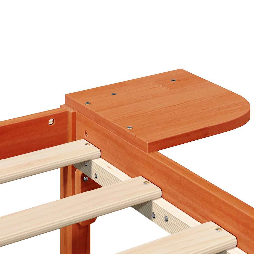 vidaXL Σκελετός Κρεβατιού Κερωτό καφέ 135 x 190 cm