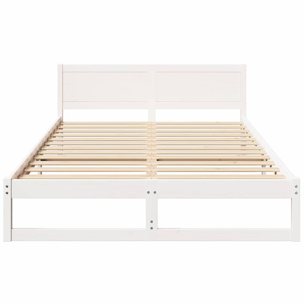 vidaXL Σκελετός Κρεβατιού Λευκό 140 x 200 cm Στερεά ξυλεία πεύκου