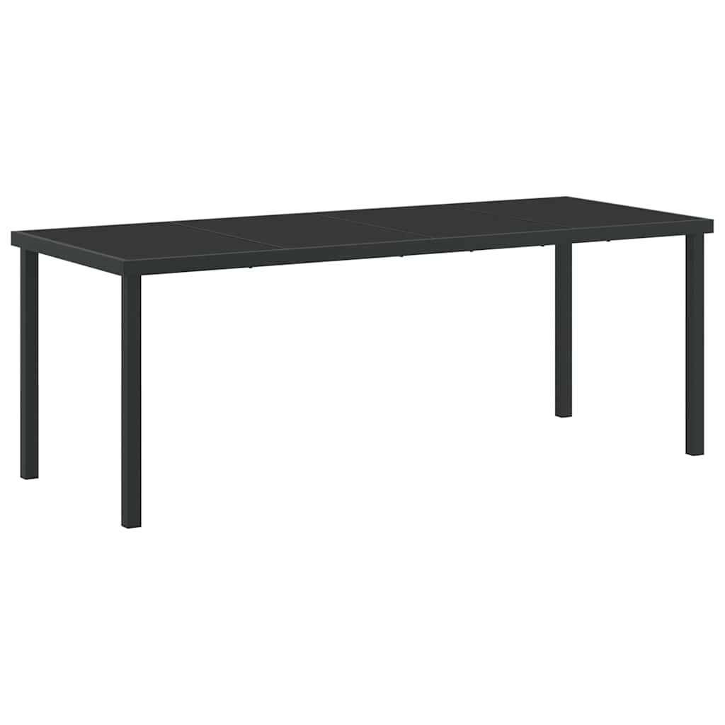 vidaXL Σέτ φαγητού για κήπο 7 pcs Μαύρο Ράτα PE