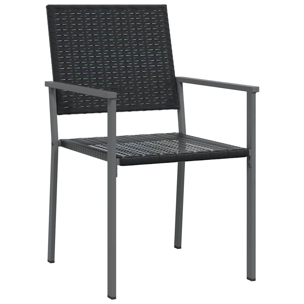 vidaXL Σέτ φαγητού για κήπο 7 pcs Μαύρο Ράτα PE