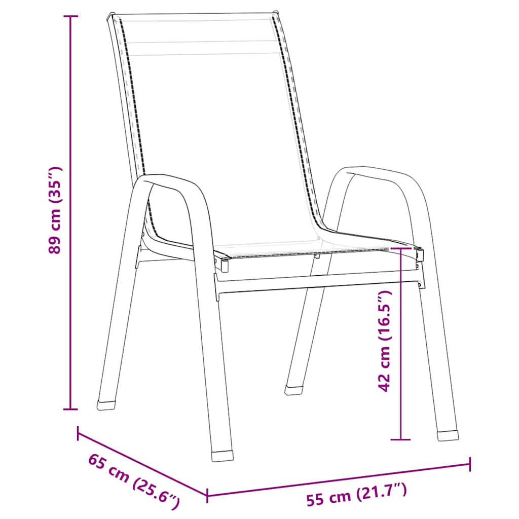 vidaXL 5 τεμαχίων Σετ Τραπεζαρίας Κήπου Μαύρο Textilene και Χάλυβας