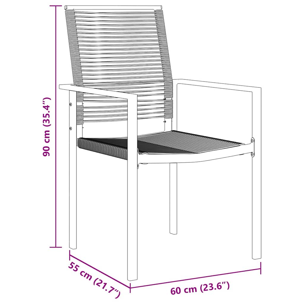 vidaXL 5 Τεμάχιο Σετ Τραπεζαρίας Κήπου Μαύρο PVC Ρατάν